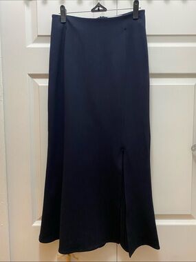 Jeune Otte Joni Navy Blue Maxi Slit Skirt Size Small